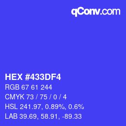 Color code: HEX #433DF4 | qconv.com