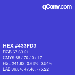 Color code: HEX #433FD3 | qconv.com
