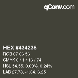 Color code: HEX #434238 | qconv.com