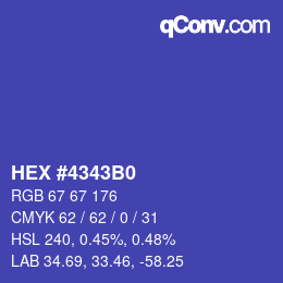 Color code: HEX #4343B0 | qconv.com