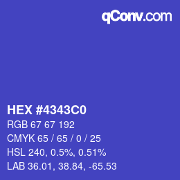Color code: HEX #4343C0 | qconv.com
