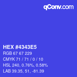 颜色代码: HEX #4343E5 | qconv.com