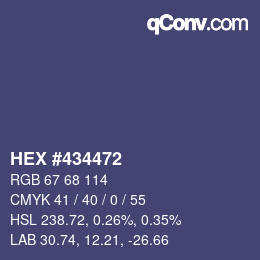 Color code: HEX #434472 | qconv.com