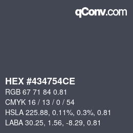 Farbcode: HEX #434754CE | qconv.com