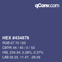 Color code: HEX #434878 | qconv.com