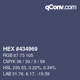 颜色代码: HEX #434969 | qconv.com