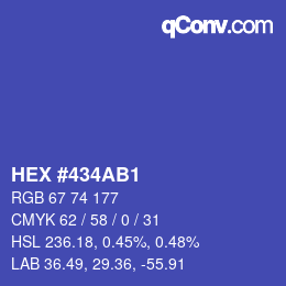 Farbcode: HEX #434AB1 | qconv.com