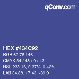 Color code: HEX #434C92 | qconv.com