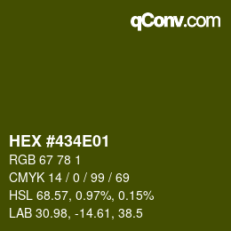 カラーコード: HEX #434E01 | qconv.com
