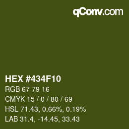 Color code: HEX #434F10 | qconv.com