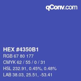 Color code: HEX #4350B1 | qconv.com
