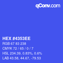 カラーコード: HEX #4353EE | qconv.com
