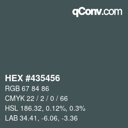 Farbcode: HEX #435456 | qconv.com