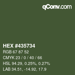 Color code: HEX #435734 | qconv.com