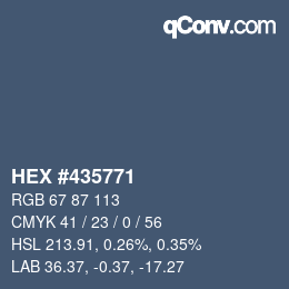 Color code: HEX #435771 | qconv.com