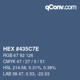 Color code: HEX #435C7E | qconv.com