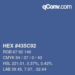 Color code: HEX #435C92 | qconv.com