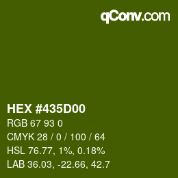 カラーコード: HEX #435D00 | qconv.com