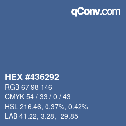 Color code: HEX #436292 | qconv.com