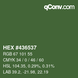 Color code: HEX #436537 | qconv.com