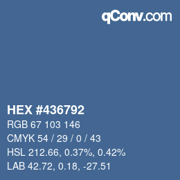 Color code: HEX #436792 | qconv.com