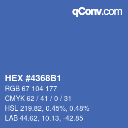 カラーコード: HEX #4368B1 | qconv.com