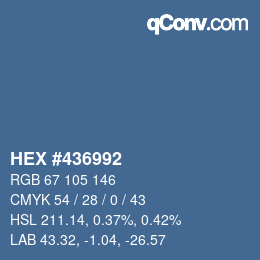 カラーコード: HEX #436992 | qconv.com