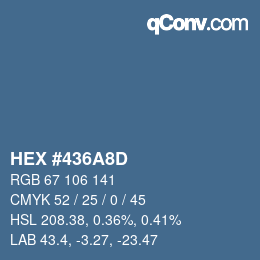 Color code: HEX #436A8D | qconv.com