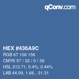 Color code: HEX #436A9C | qconv.com