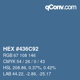 カラーコード: HEX #436C92 | qconv.com