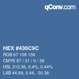 Farbcode: HEX #436C9C | qconv.com