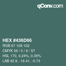 Código de color: HEX #436D66 | qconv.com