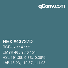Código de color: HEX #43727D | qconv.com
