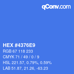 Color code: HEX #4376E9 | qconv.com