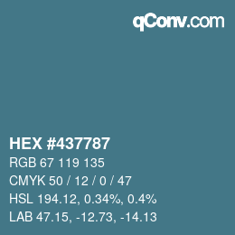 Color code: HEX #437787 | qconv.com