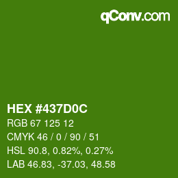 颜色代码: HEX #437D0C | qconv.com