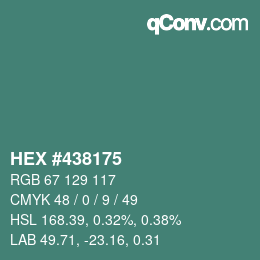 カラーコード: HEX #438175 | qconv.com