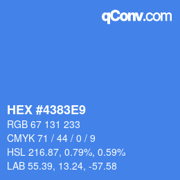 Color code: HEX #4383E9 | qconv.com