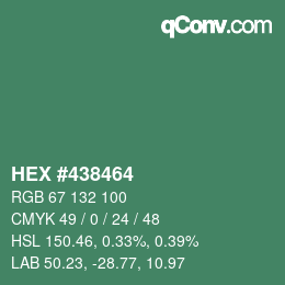 Color code: HEX #438464 | qconv.com