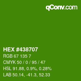 カラーコード: HEX #438707 | qconv.com