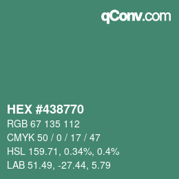 Color code: HEX #438770 | qconv.com