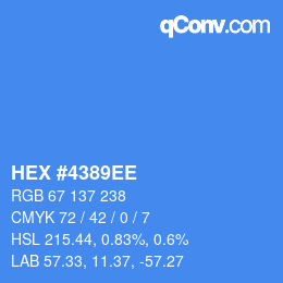 Color code: HEX #4389EE | qconv.com