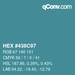Color code: HEX #438C97 | qconv.com