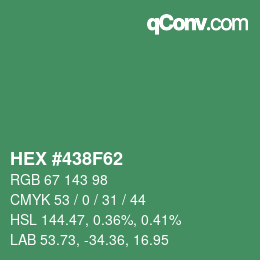 颜色代码: HEX #438F62 | qconv.com