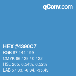 颜色代码: HEX #4390C7 | qconv.com