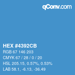 カラーコード: HEX #4392CB | qconv.com
