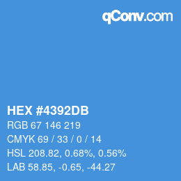 カラーコード: HEX #4392DB | qconv.com