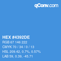 カラーコード: HEX #4392DE | qconv.com