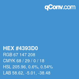 カラーコード: HEX #4393D0 | qconv.com