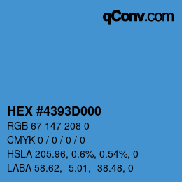 Farbcode: HEX #4393D000 | qconv.com